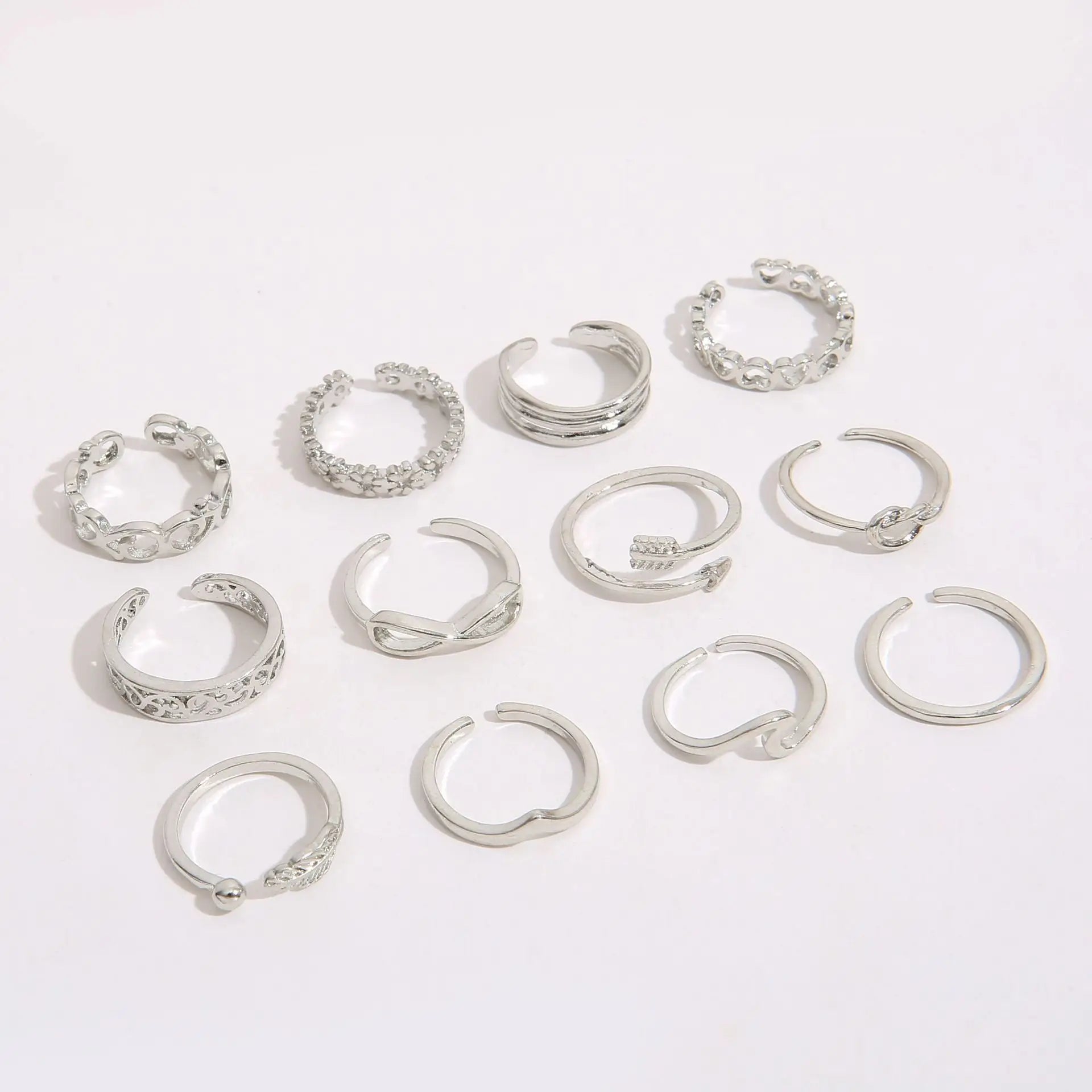 7/10/12Pcs Adjustable Toe Rings Twirly Threads
