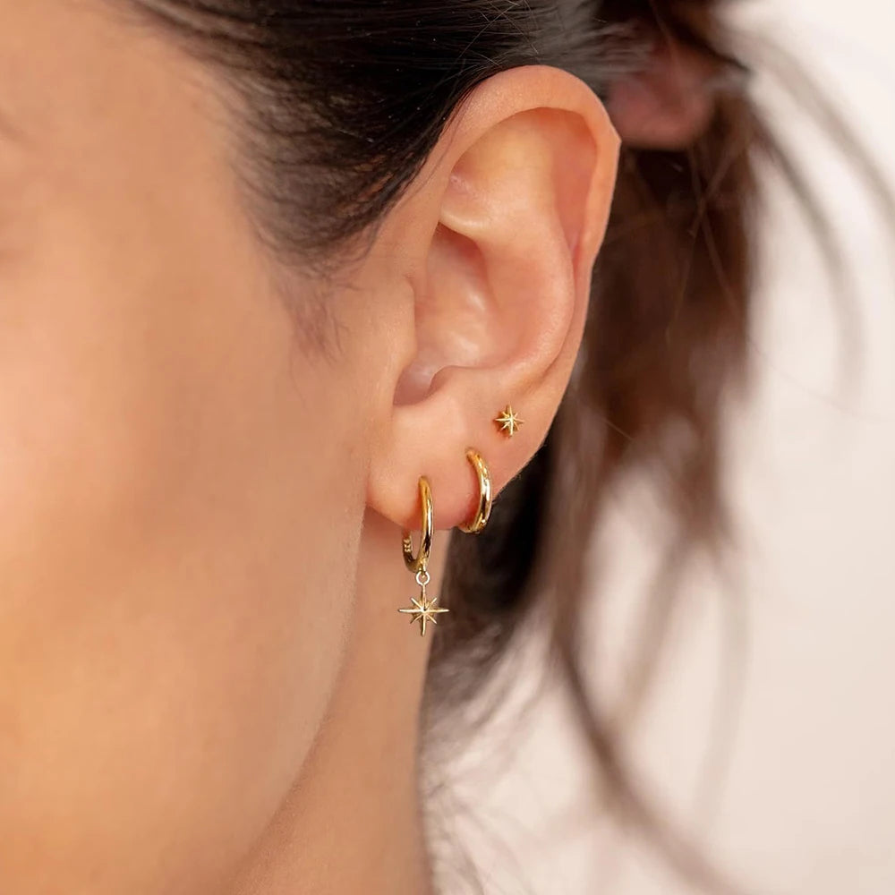 Round Star Drop Earrings Twirly Threads
