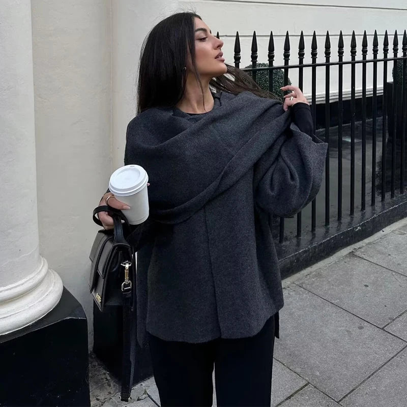 Plush Winter Coats Asymmetric Scarf Demi Twirly Threads