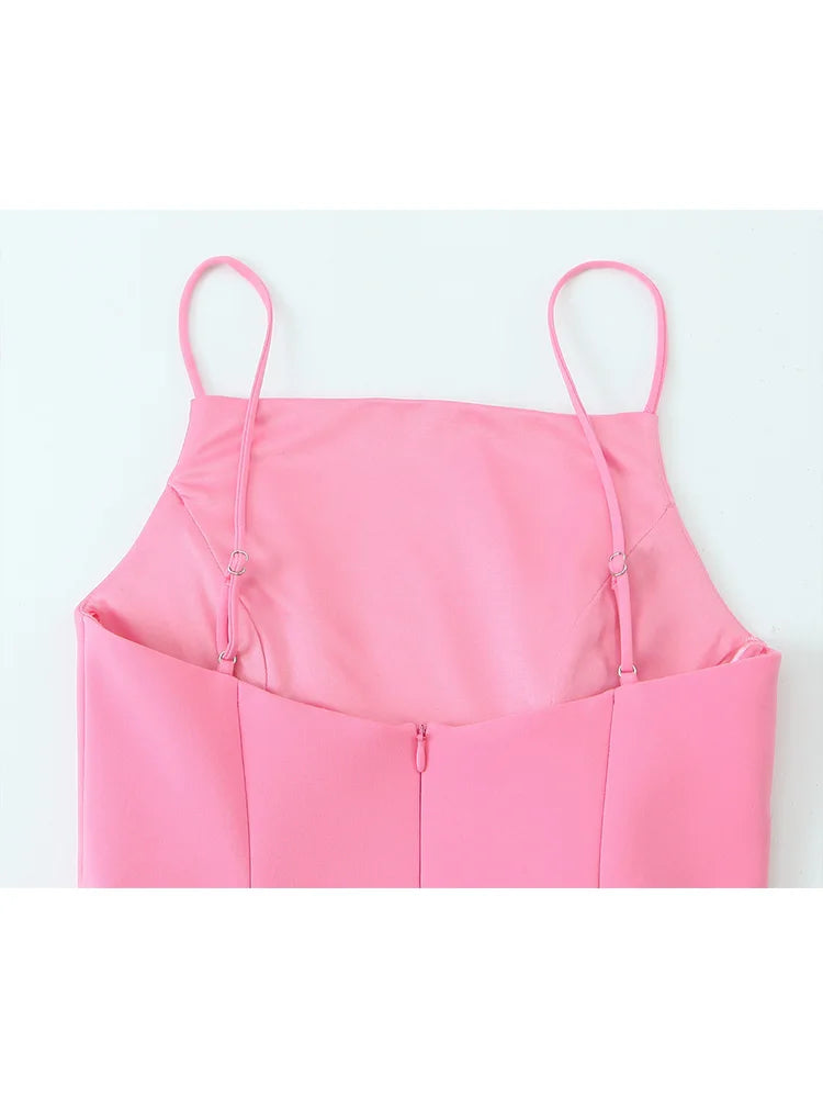 Pink Spaghetti Strap Dress Twirly Threads