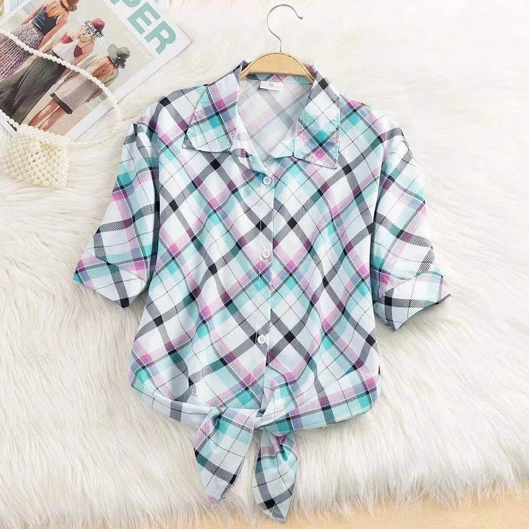 Chiffon Blouse Short Sleeve Casual Shirt Twirly Threads