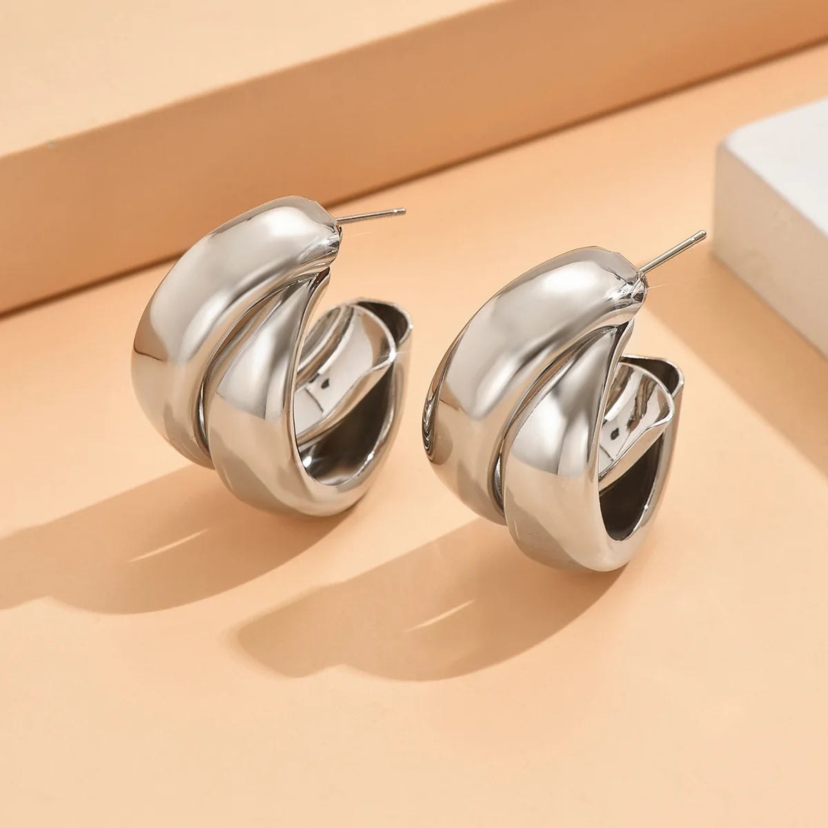 Hoop Earrings Twirly Threads