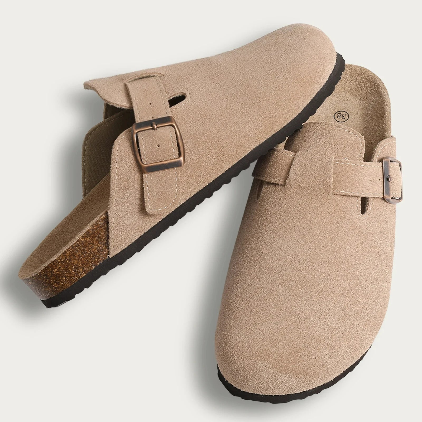 Cork Suede Mules Slippers Women & Men Clogs Twirly Threads