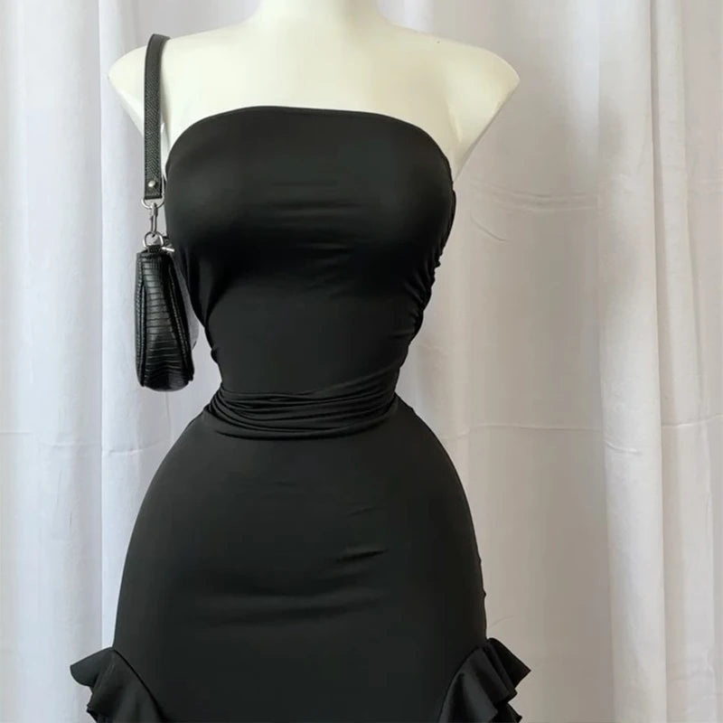 Vintage Elegant Sleeveless Slim Backless Tassel Party Dress Twirly Threads