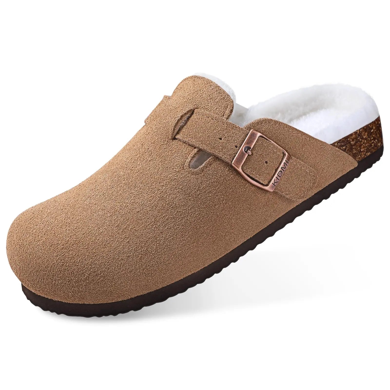Suede Clogs for Women Men Mules Cork Footbed Sandals Twirly Threads