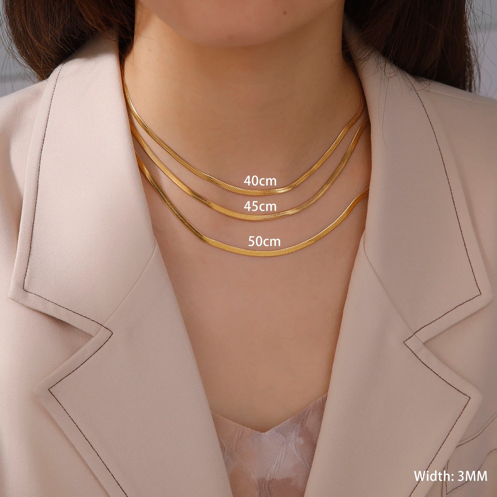 Stainless Steel Snake Chain Necklace Twirly Threads