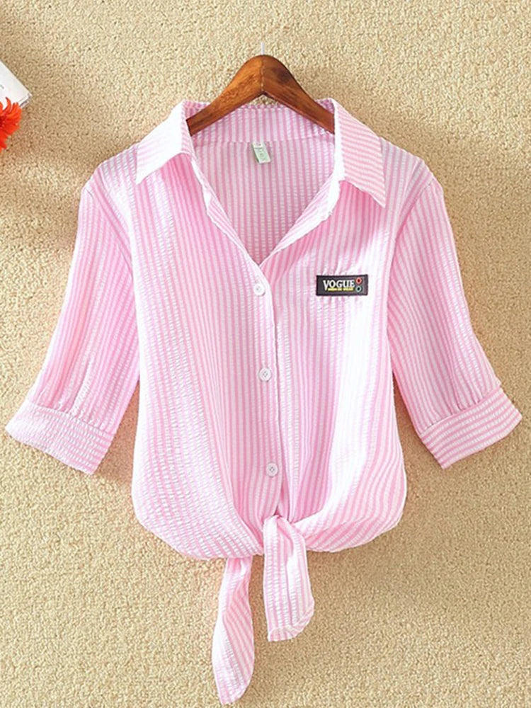 Chiffon Blouse Short Sleeve Casual Shirt Twirly Threads
