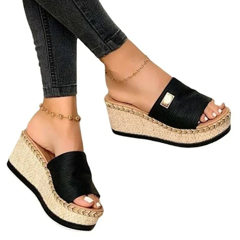High Heel Sandals Thick Bottom Casual Slippers Twirly Threads