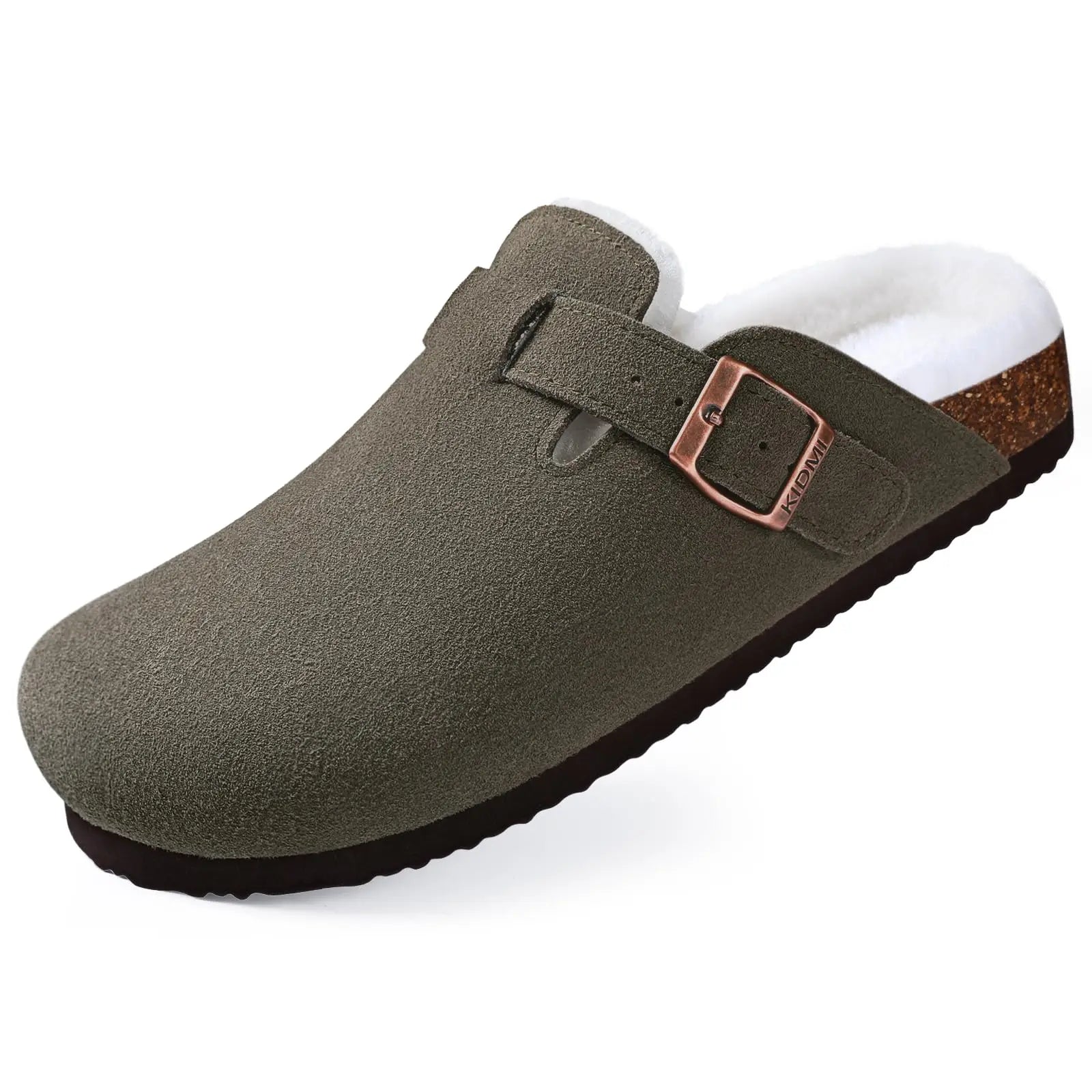 Suede Clogs for Women Men Mules Cork Footbed Sandals Twirly Threads