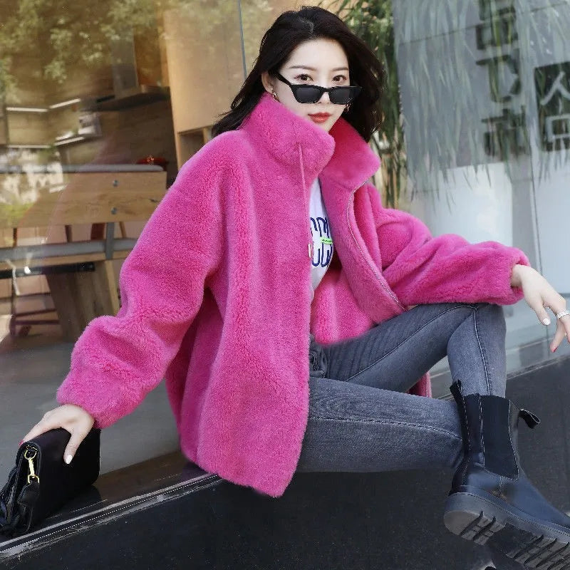 Double Coral Fleece W Thick Overcoat Twirly Threads