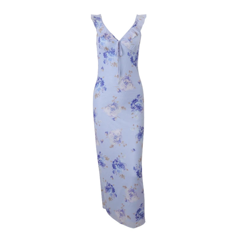 Floral Printed Maxi Dress Twirly Threads