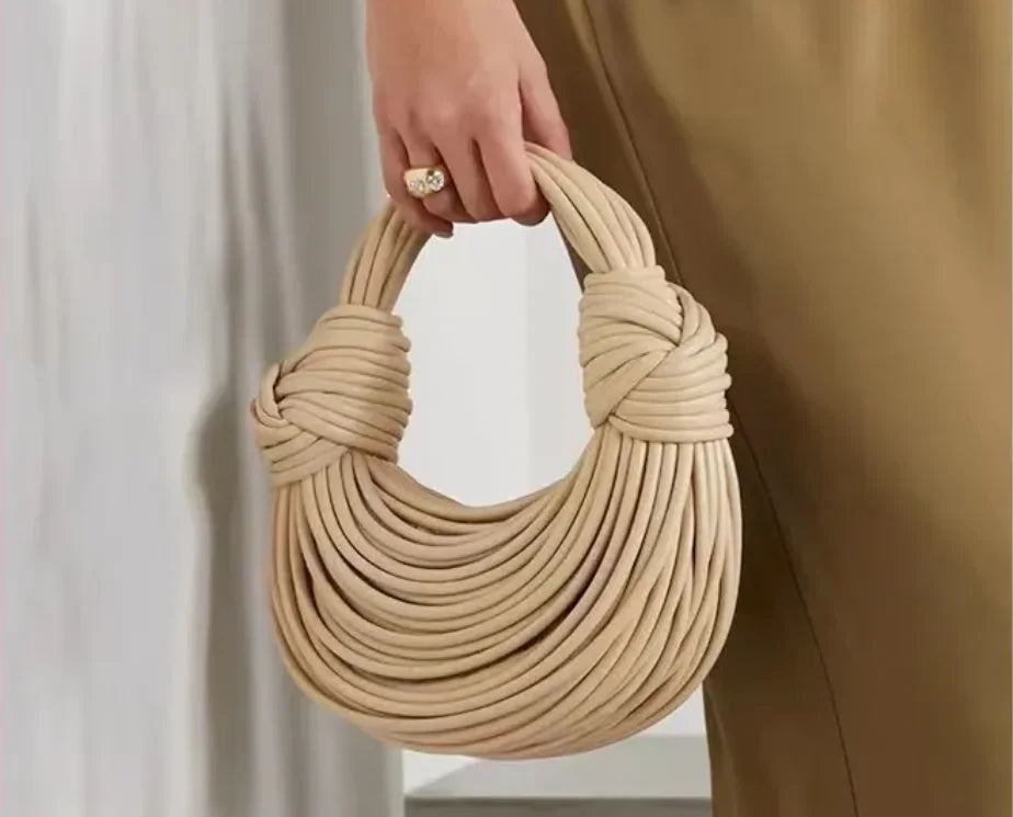 Gold Luxury Handwoven Noodle Bags Twirly Threads
