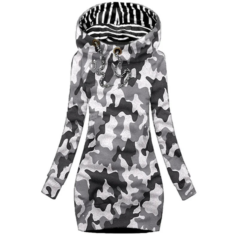 Drawstring Hoodie Dress Slim Hooded Pullover Twirly Threads