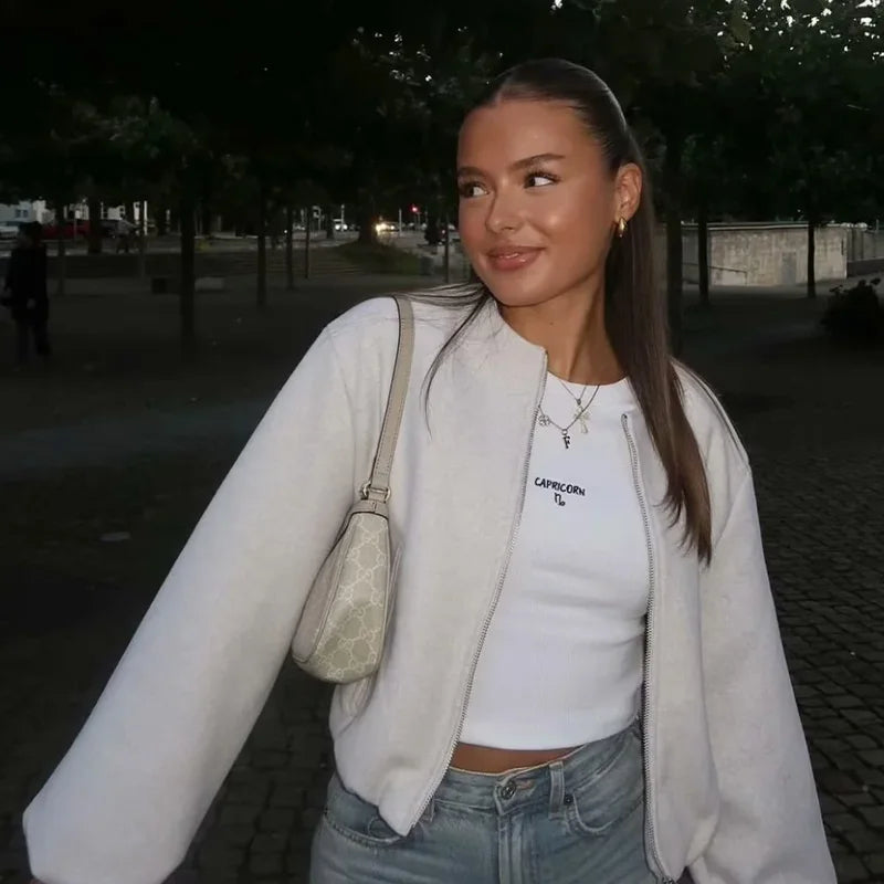 Cropped Bomber Jacket Twirly Threads