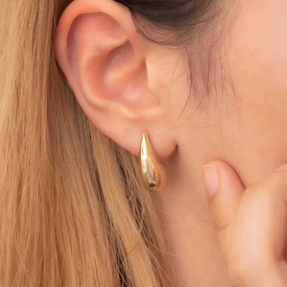 Vintage Chunky Water Drop Earrings Twirly Threads
