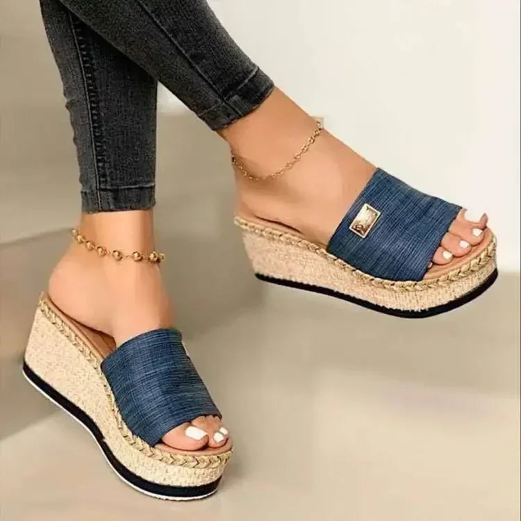 High Heel Sandals Thick Bottom Casual Slippers Twirly Threads