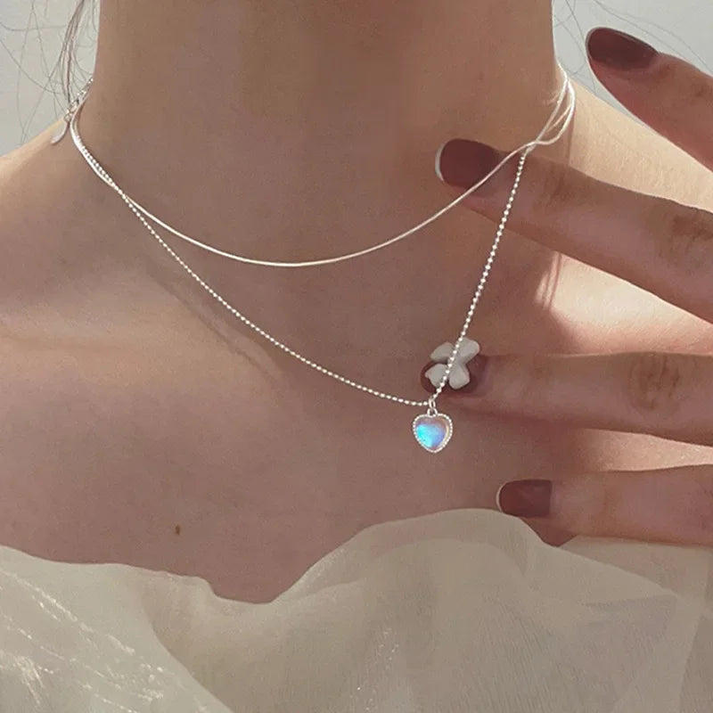 Sterling Silver Three-Layer Round Necklace Twirly Threads