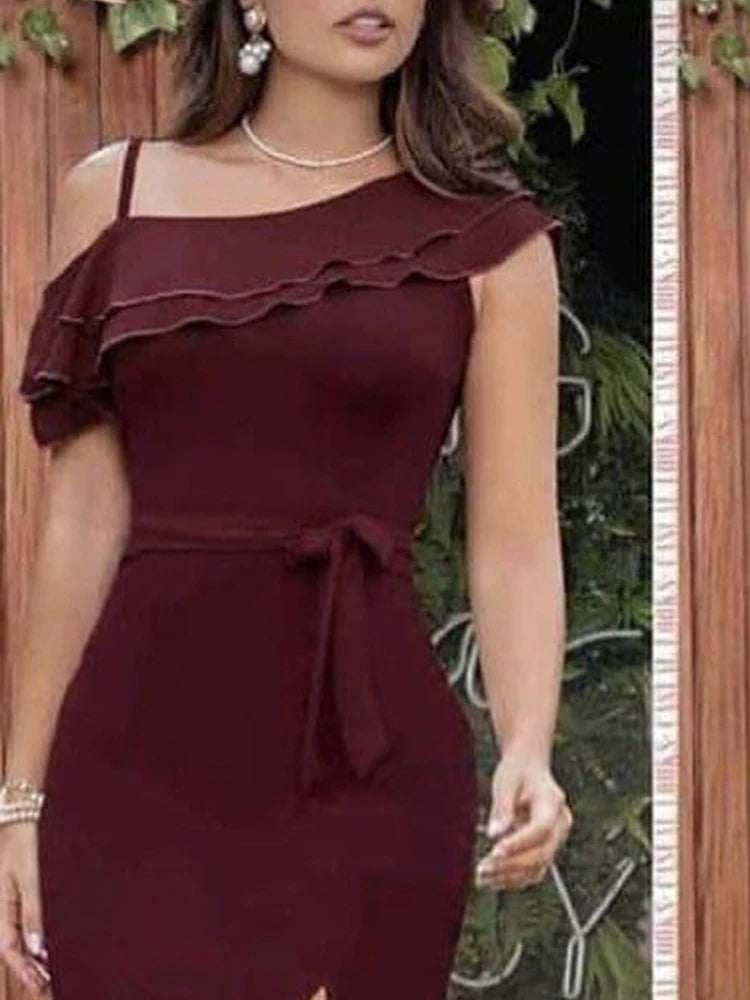 One Shoulder Dress Twirly Threads