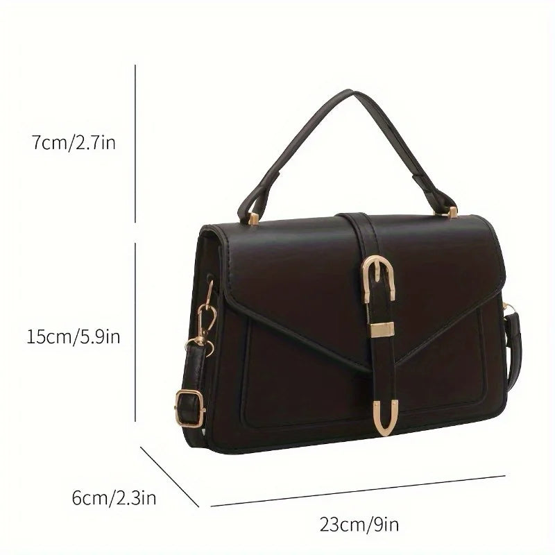 Crossbody Bag with Top Handle and Flap Twirly Threads