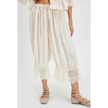 Loose Fit Bloomers Cropped Pants Drawstring High Waist Trousers Twirly Threads