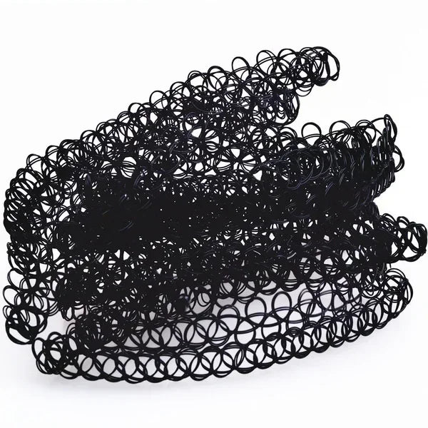 12 Pieces Set Gothic Punk Elastic Hollow Chocker Twirly Theads