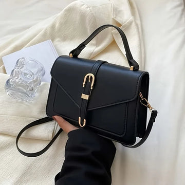 Crossbody Bag with Top Handle and Flap Twirly Threads