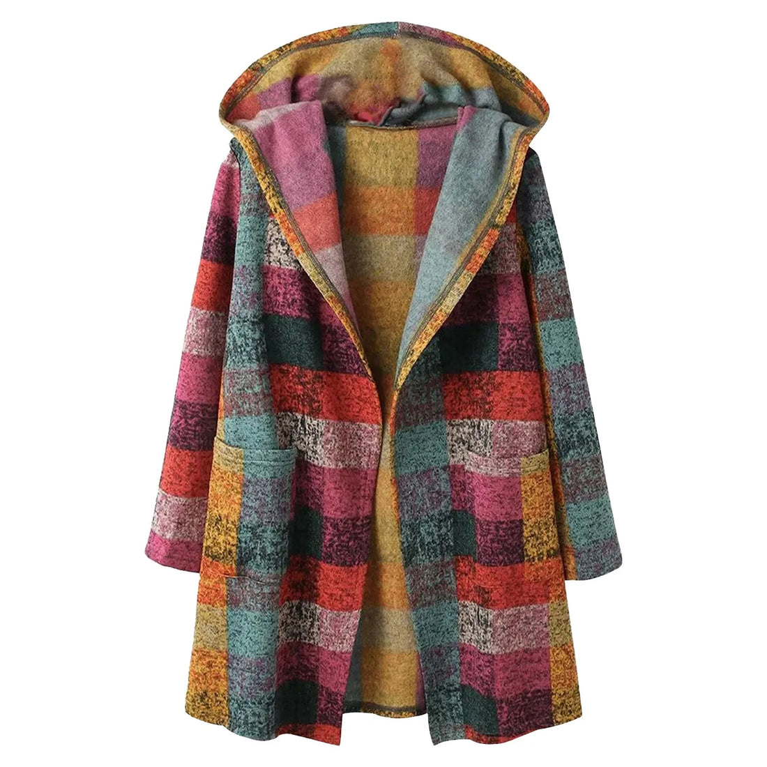Plaid Cardigan Hooded Vintage Pocket Duster Twirly Threads
