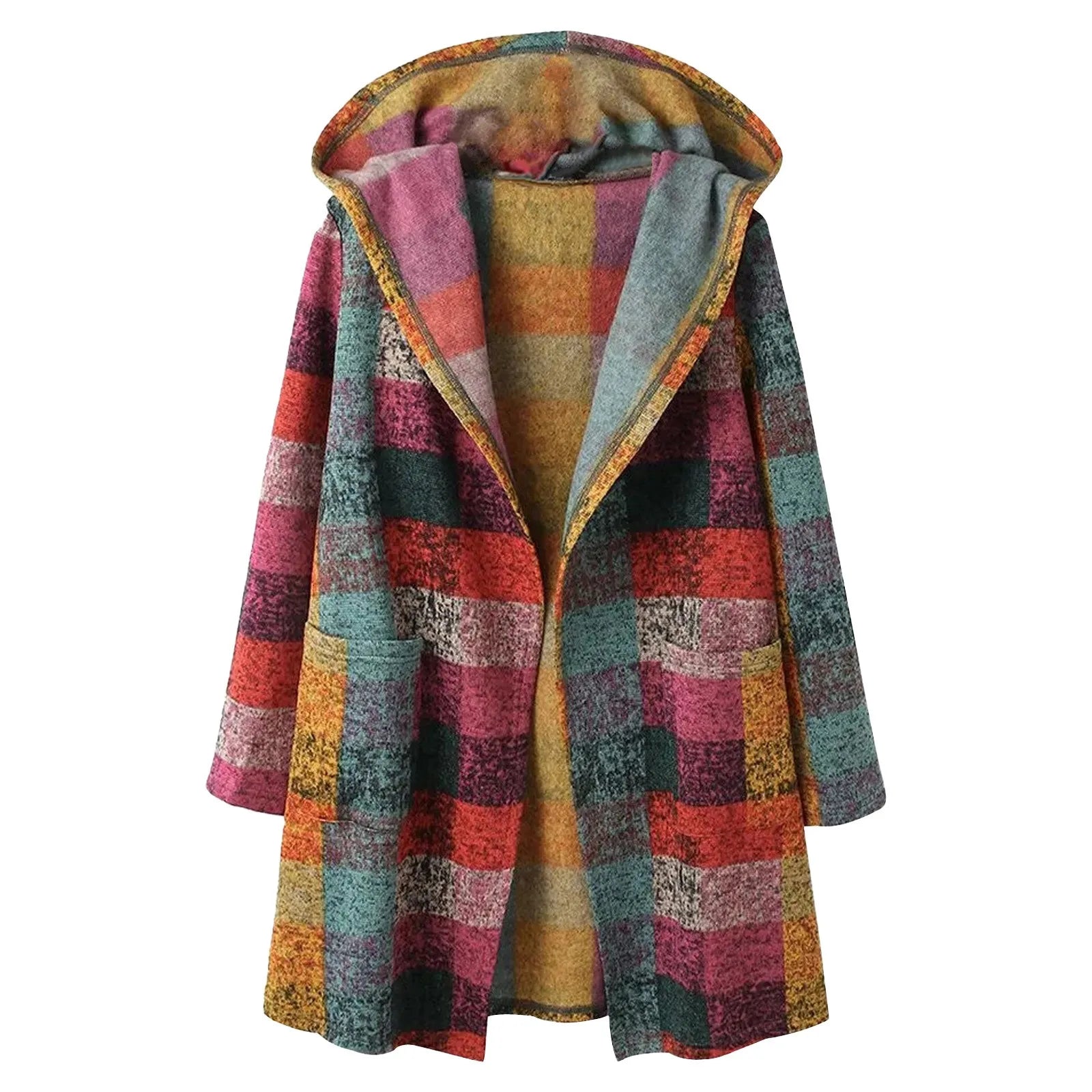 Plaid Cardigan Hooded Vintage Pocket Duster Twirly Threads