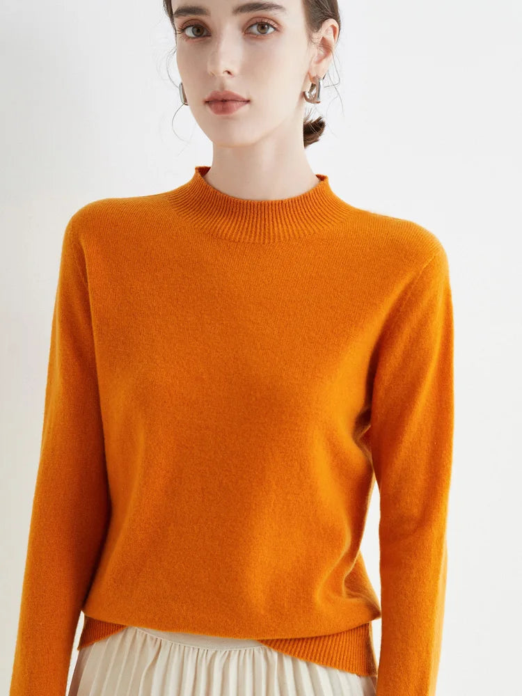 Winter Solid Mock-neck Pullover Sweater Twirly Threads