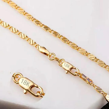 18k Gold Necklace Twirly Threads