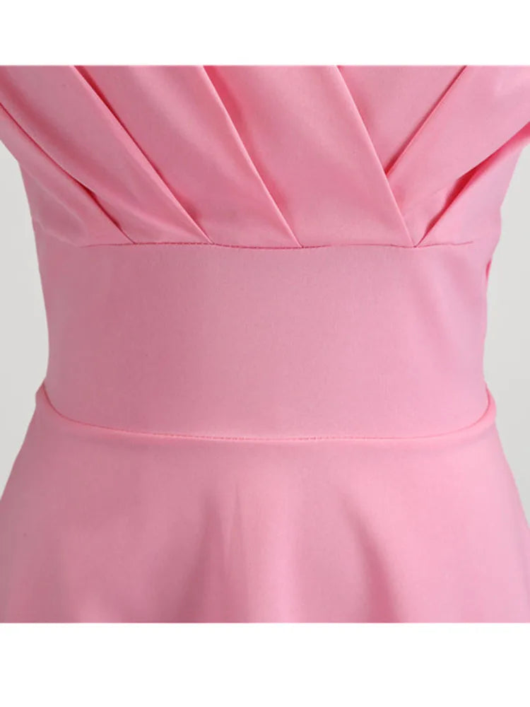 V Neck Vintage Robe Retro pin up Midi Dress Twirly Threads