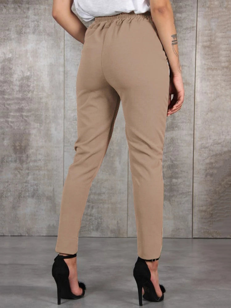 Casual Slim Chiffon High Waist Trousers Twirly Threads