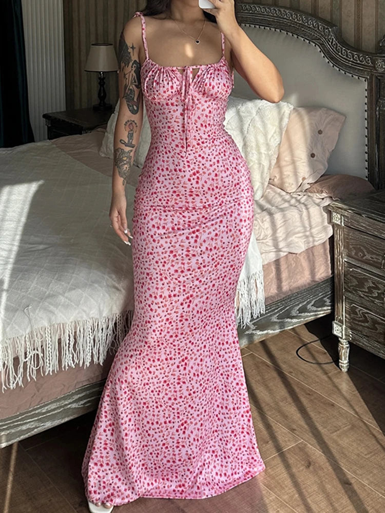 Elegant Floral Beach Long Dress Twirly Threads