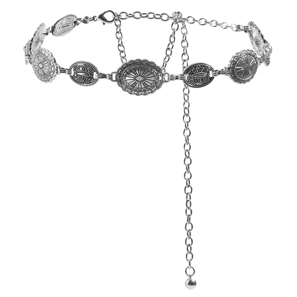 1/2pcs Retro Style WOMEN'S Metal Waist Chain Twirly Threads