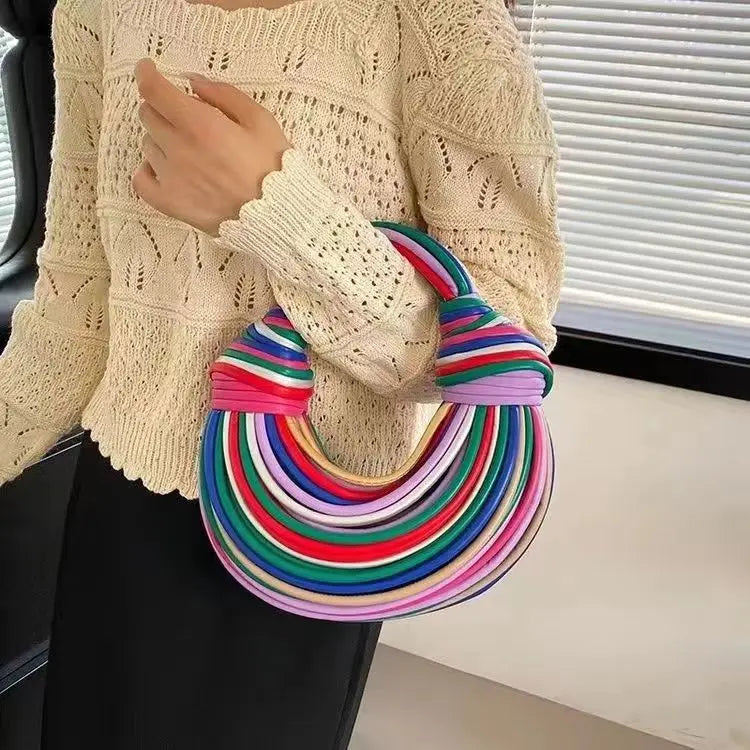 Gold Luxury Handwoven Noodle Bags Twirly Threads