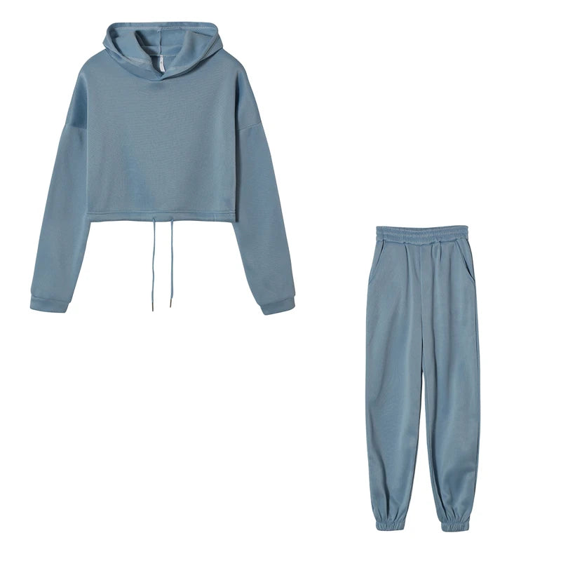 Long-sleeved Sports Casual Suit Waist Two-piece Set Twirly Threads