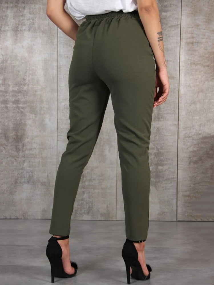Casual Slim Chiffon High Waist Trousers Twirly Threads