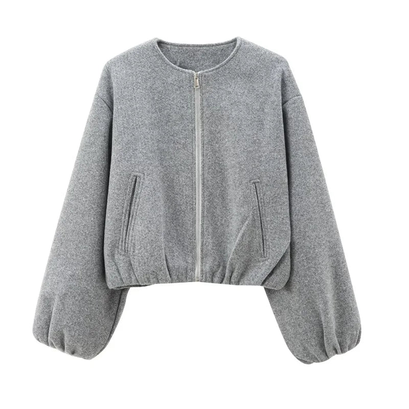 Cropped Bomber Jacket Twirly Threads
