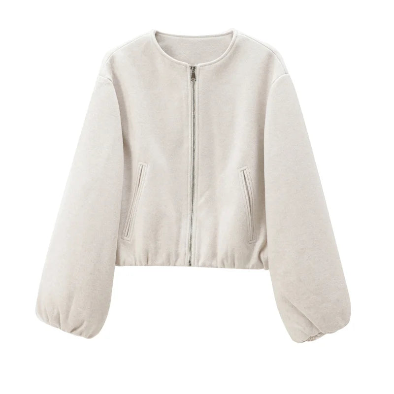 Cropped Bomber Jacket Twirly Threads