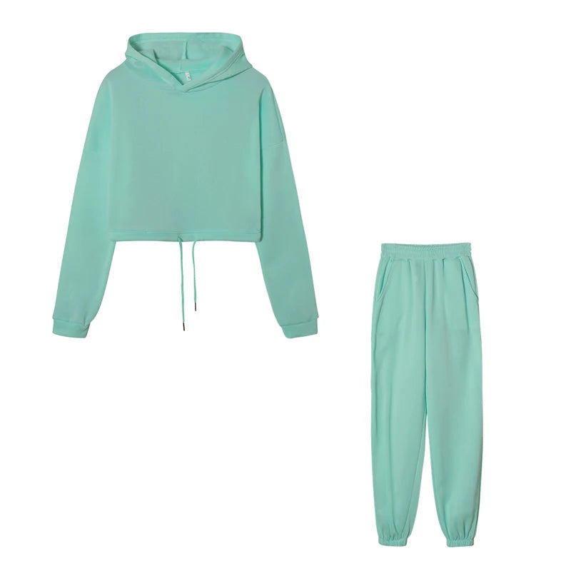 Long-sleeved Sports Casual Suit Waist Two-piece Set Twirly Threads