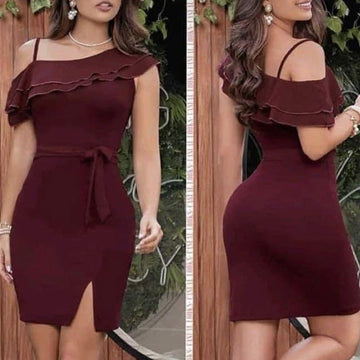 One Shoulder Dress Twirly Threads