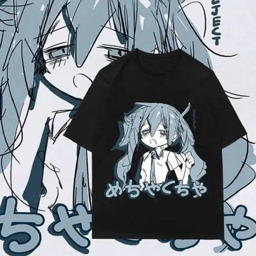 Japanese Y2K Anime Women T-shirt Twirly Threads
