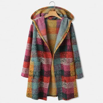 Plaid Cardigan Hooded Vintage Pocket Duster Twirly Threads