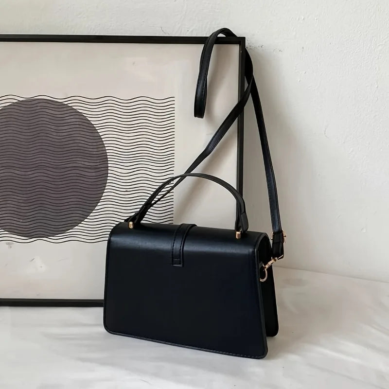 Crossbody Bag with Top Handle and Flap Twirly Threads