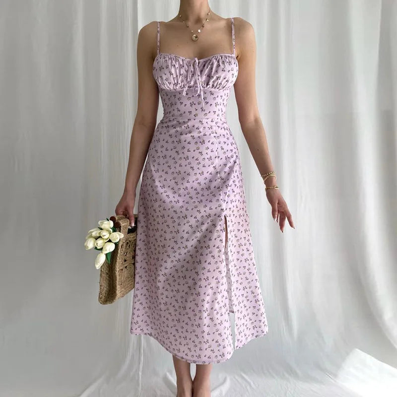 Floral Beach Bodycon Long Dress Twirly Threads