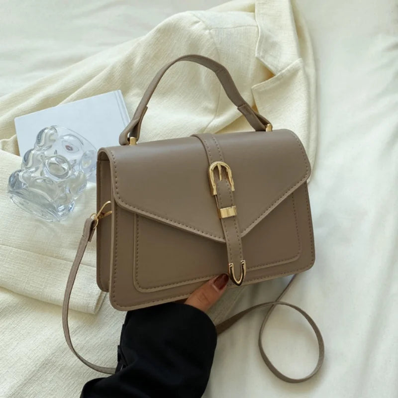 Crossbody Bag with Top Handle and Flap Twirly Threads