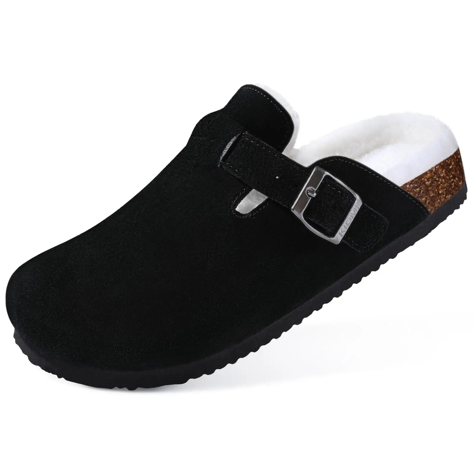 Suede Clogs for Women Men Mules Cork Footbed Sandals Twirly Threads