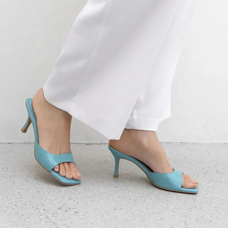 High Heel Sandals Square Toe Open Toe Twirly Threads