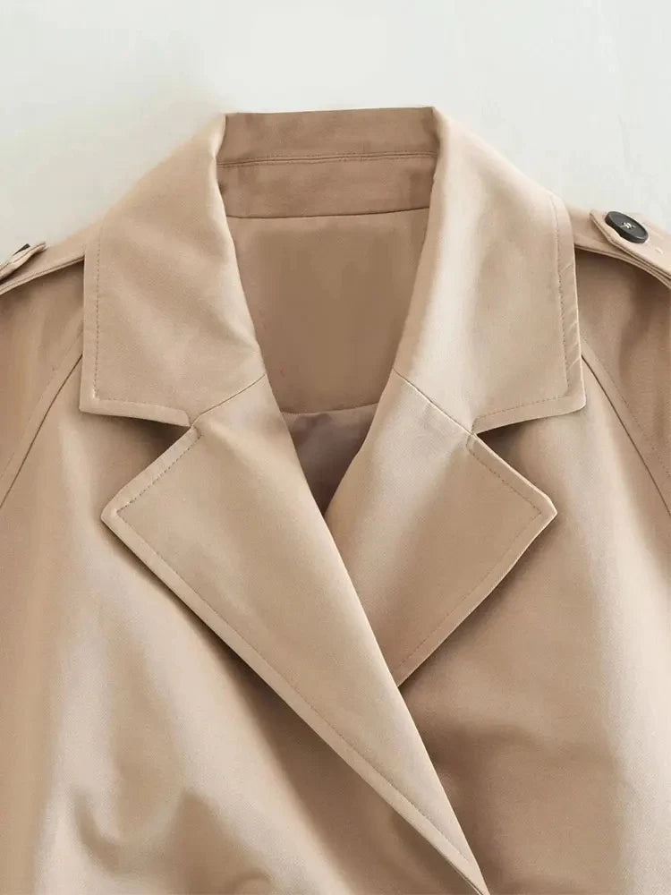 Belt Cropped Trench Spring Jacket Vintage Twirly Threads