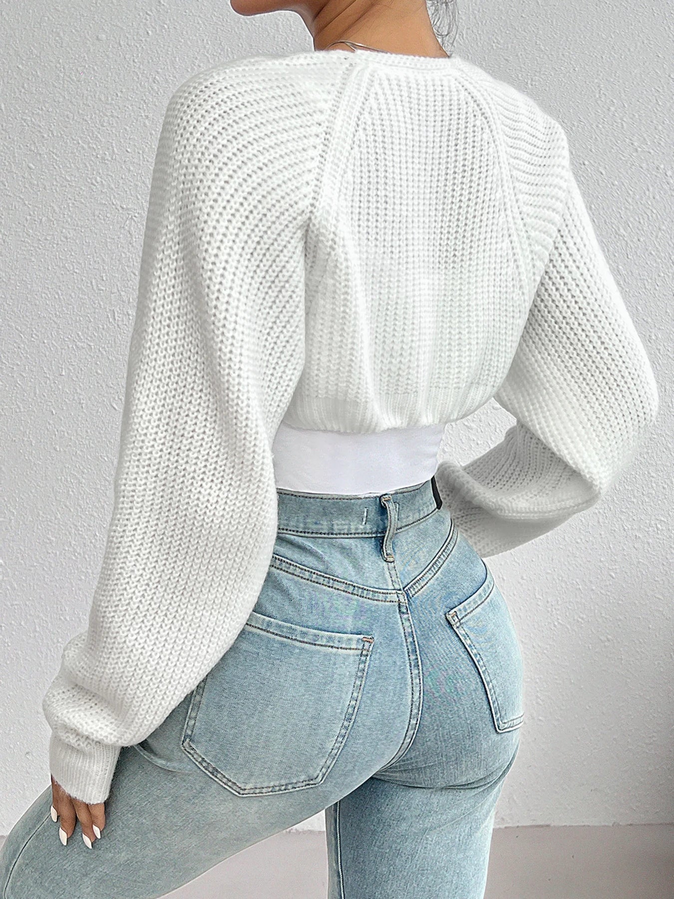 Shrug Raglan Sleeve Open Front Cardigan Twirly Threads